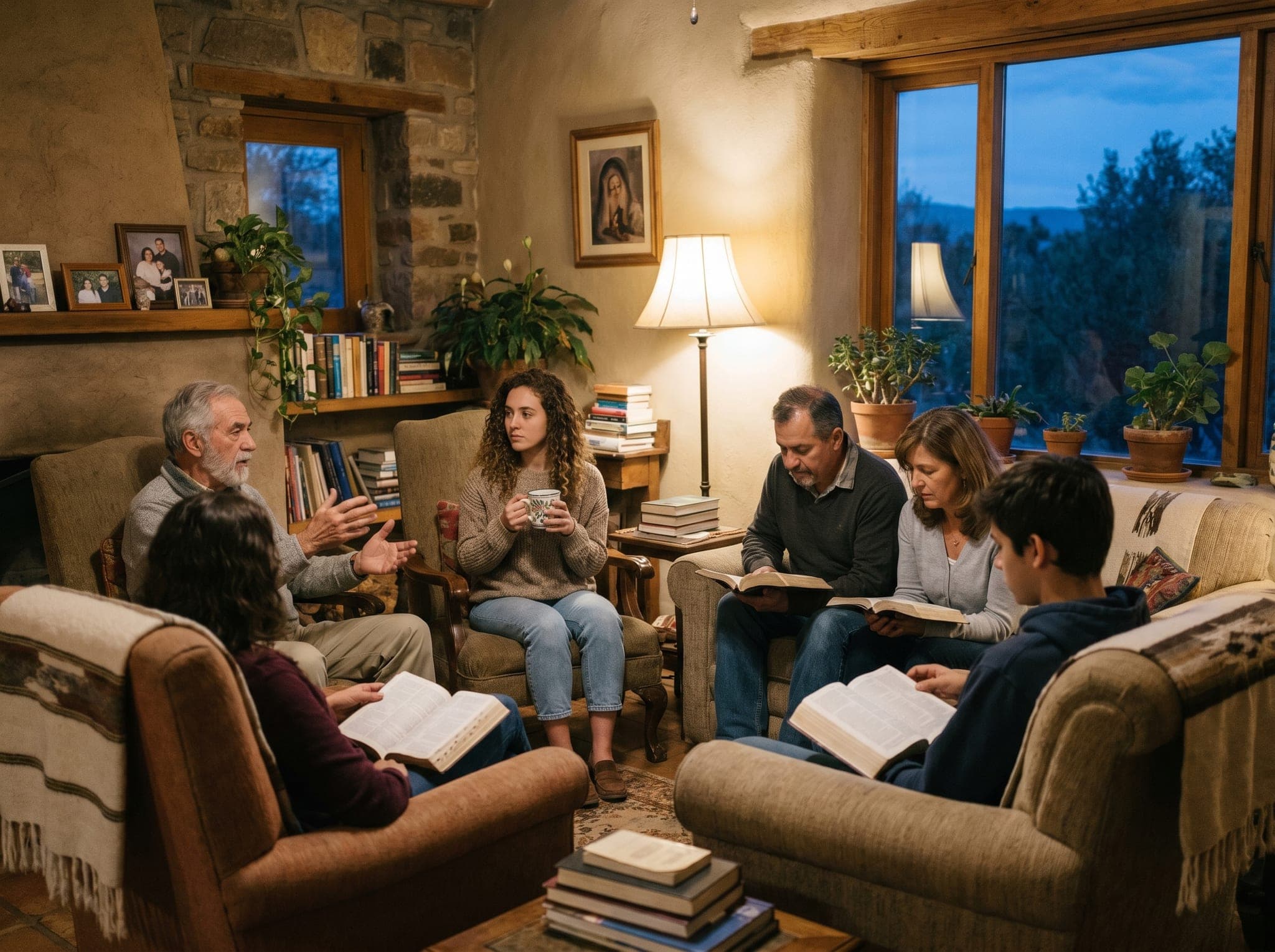Un grupo pequeño reunido en una casa entre semana